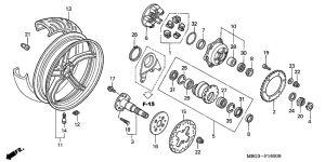 VFR800 Rear wheel complete assy