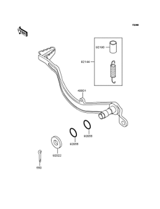 KLX250 Педаль тормоза