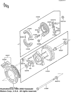  Rear hub / brake / chain