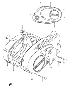 AX100 Crankcase cover ass`y  (v