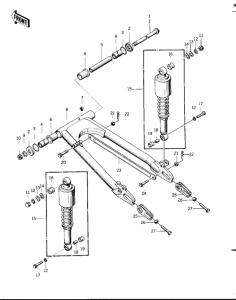 KZ400 Swing arm / shock absorbers