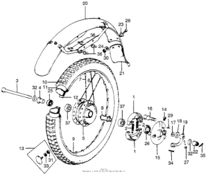TL250 Front wheel + front fender