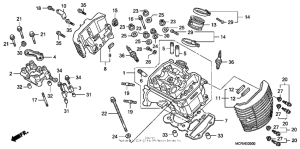 VT750DCA A Головка цилиндров передняя