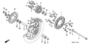 XL600V Rear wheel complete assy