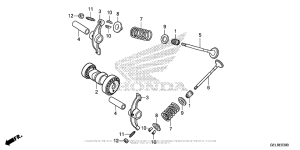 CRF50F Распределительный вал и клапана