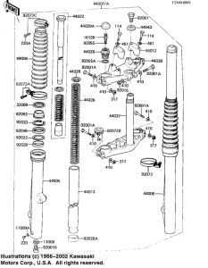 KX125 Вилка передней оси