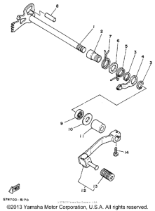 XT350SC (CA ED.) Вал переключения