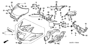 CBR1100XX Upper cowling assy