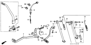 XR250R Pedal / kick starter arm