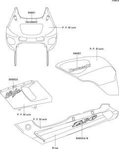 ZX600 Decals(p.p.black / gray)(zx600-e9)