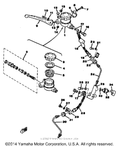 XS650C Front master cylinder - brake hose