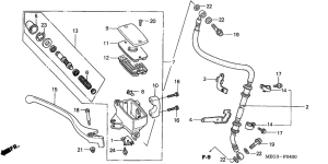 VT750CA Fr. brake master cylinder