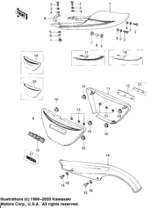 KZ650 Side covers / seat cover / chain cover