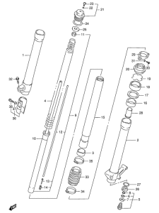 RMX250 Передняя вилка