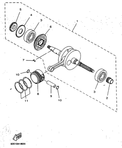 YP125R Коленчатый вал и поршни