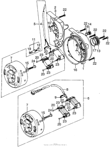 TL125 Left crankcase cover + alternator