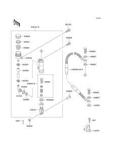 KX500 Задний торм цилиндр