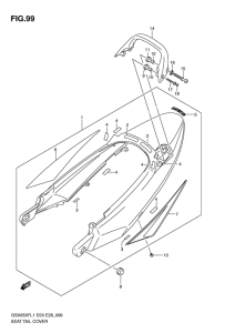 GSX650F (ABS) Обтекатель сидения