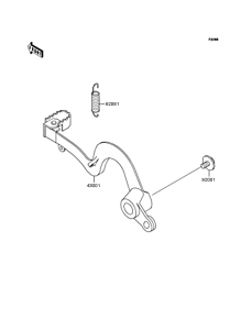KX125 Педаль тормоза