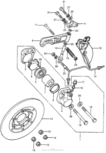 CB400 Front brake caliper + disc
