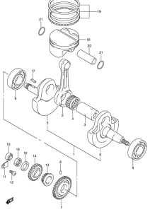 DR-Z400 Вал коленчатый