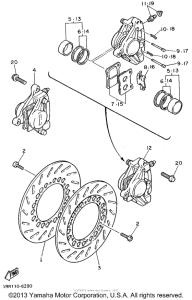 XV750FC Передний суппорт