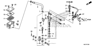 CBR600RR (ABS) Задний тормозной цилиндр