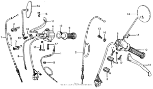 CM185 Handle lever + switch + cable