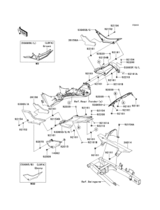 EX250 Боковые обтекатели