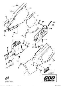 XT600 Cub. lateral, dep. de aceite