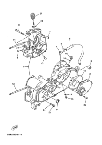 YP125D Картер двигателя