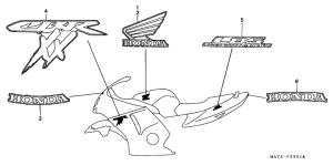 CBR1100XX Stripe / mark