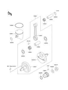 KX125 Коленвал и поршни