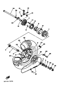 TW200E Rear wheel complete assy