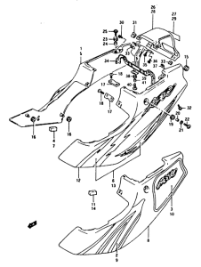RG125 Обтекатель задний