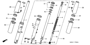 VT750CD Передняя вилка