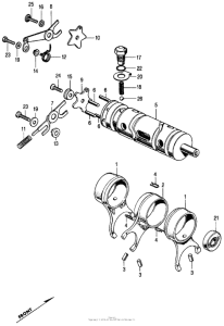 CL350 Shift drum + shift fork