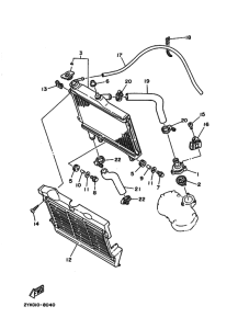 TDR250 TDR250A Радиатор и шланг