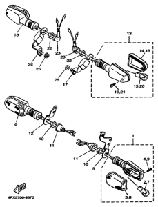 TT250R Поворотники