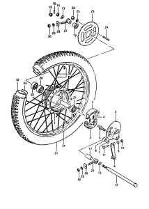 TS50 Rear wheel complete assy