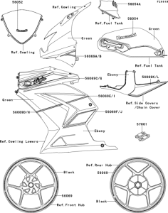 EX250 Decals(green)(kbfa)