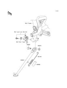 KLE650 Подножка