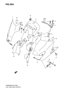 GSR600 Топливный бак side cover