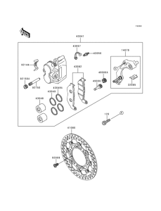 KLX300R Передний тормоз