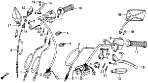 CM250 Control levers + switches + cables