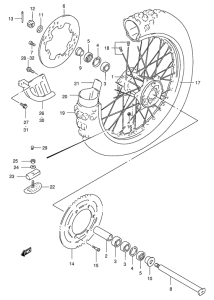 RM250 Rear wheel complete assy