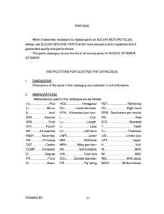 VZ1600 Catalog preface