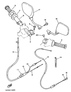 YSR80 Steering handle. cable