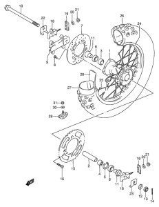 RM85 Rear wheel complete assy