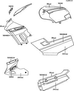 EX250 Decals(blue / white)